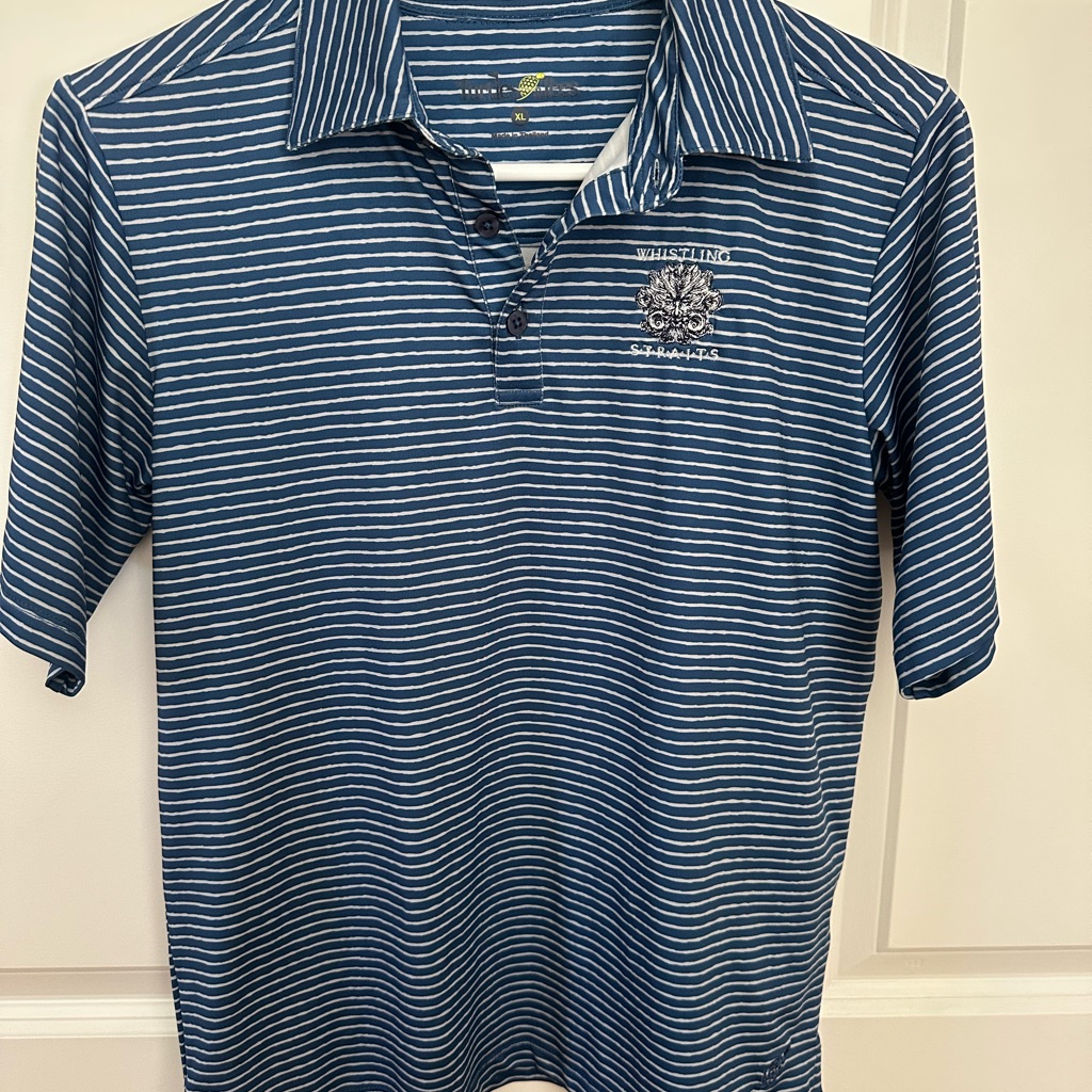 Whistling Straights Blue Striped Youth Polo Shirt